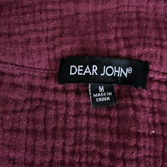 DEAR JOHN Women's Jailee Blouse Burgundy Pullover Gauze Slub Knit Beach Boho M - Picture 8 of 9